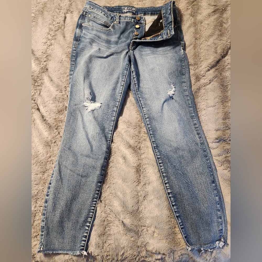 Blue and Light Blue Women's Jeans Size 12 By MAURICES - Picture 2 of 7